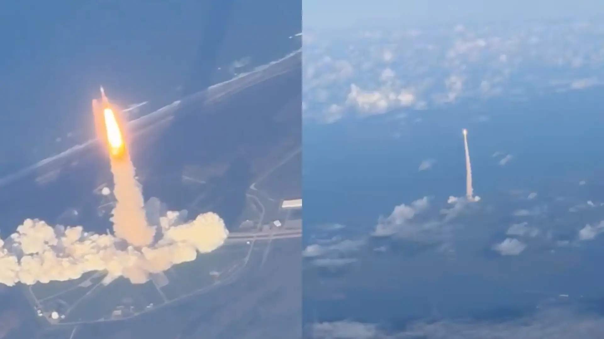 
         Varios aviones comerciales captan el sobrecogedor lanzamiento del Artemis desde el aire 
    