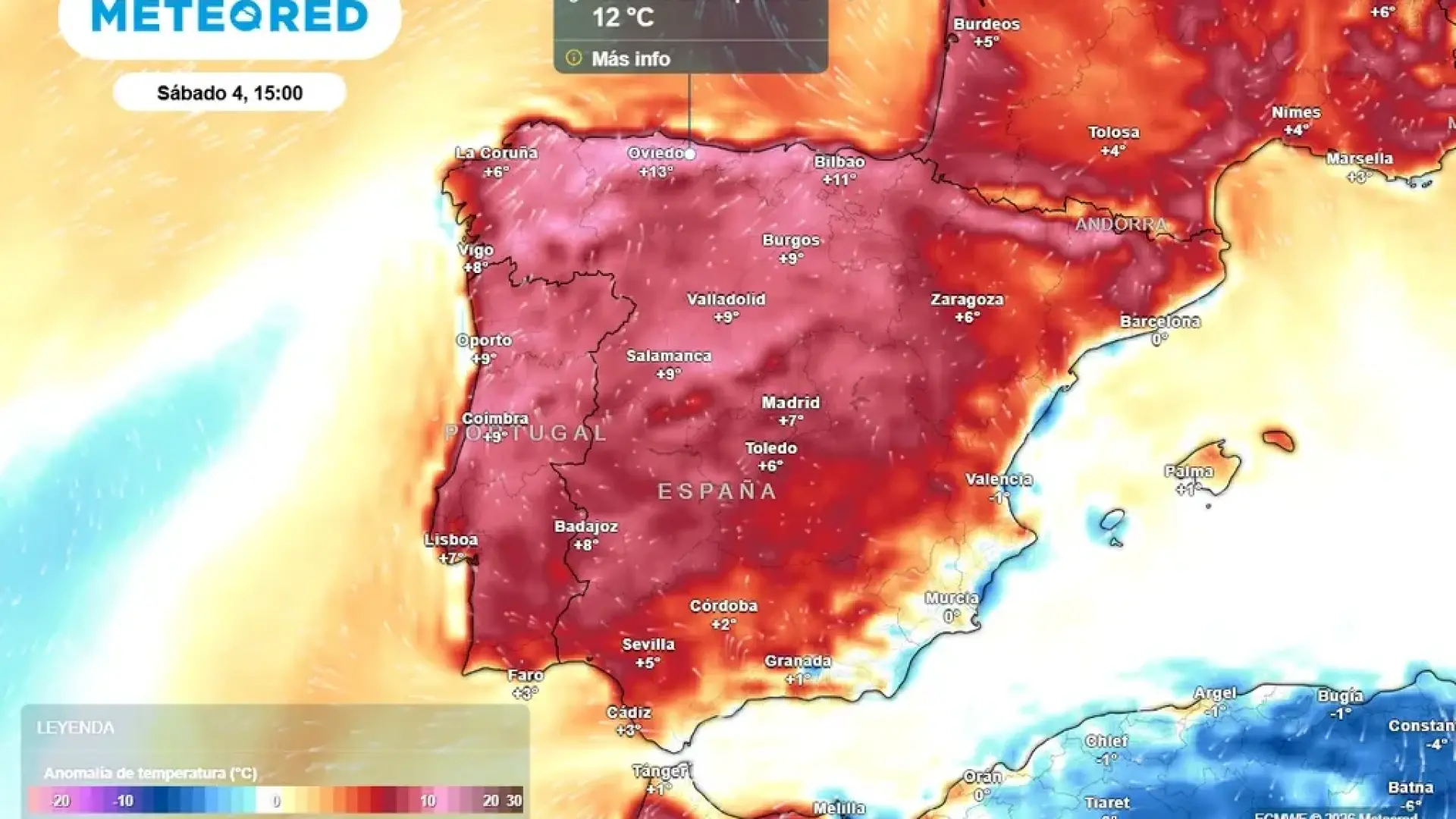 
         Las zonas de España que experimentarán mañana un subidón térmico de 10ºC 
    