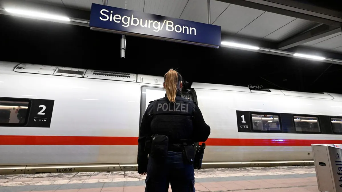 Drohungen und Pyrotechnik - Polizei nimmt Mann in ICE fest