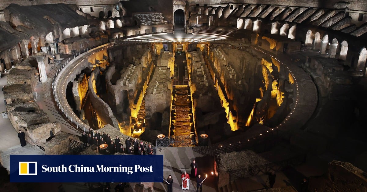 Pope Leo carries cross for full Good Friday procession, first to do so in decades