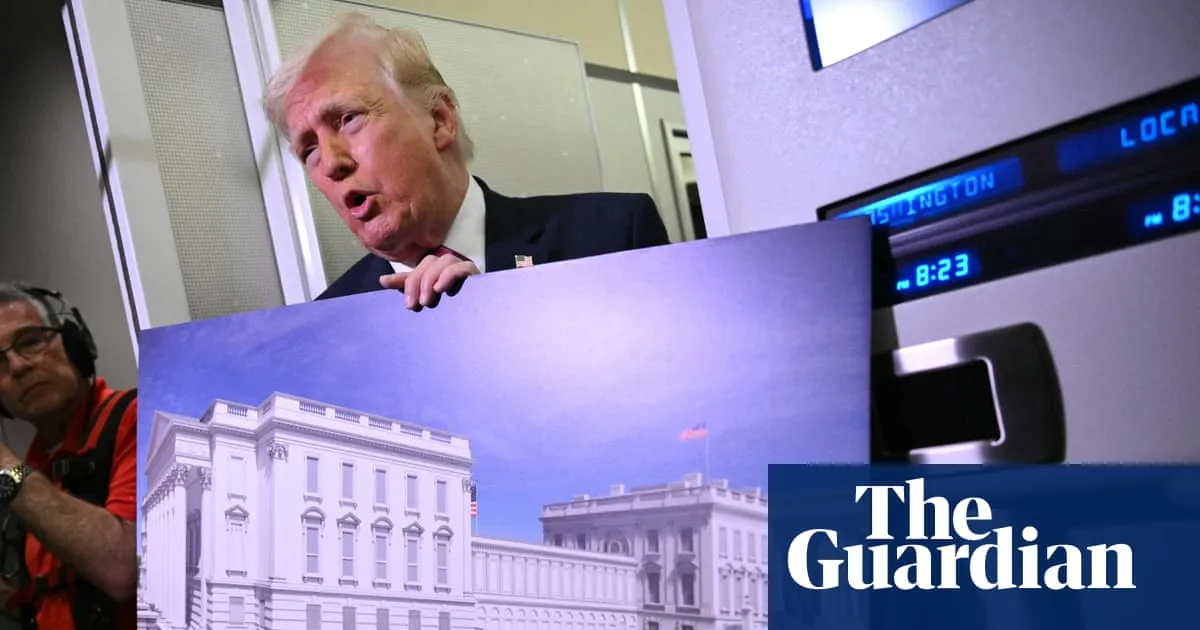 Halting $400m White House ballroom project is national security risk, Trump officials say