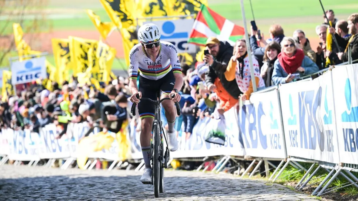 Cyclisme: Tadej Pogacar remporte en solitaire son troisième Tour des Flandres
