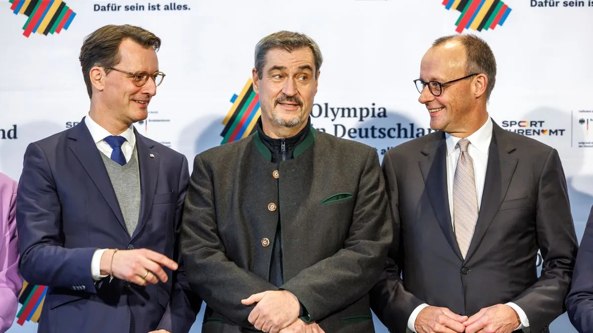 Markus Söder und Hendrik Wüst rangeln um Olympia