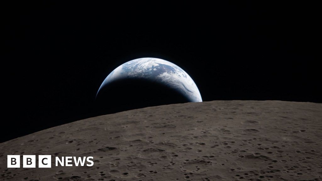 Earthset and a solar eclipse: Nasa releases first images from Moon fly-by