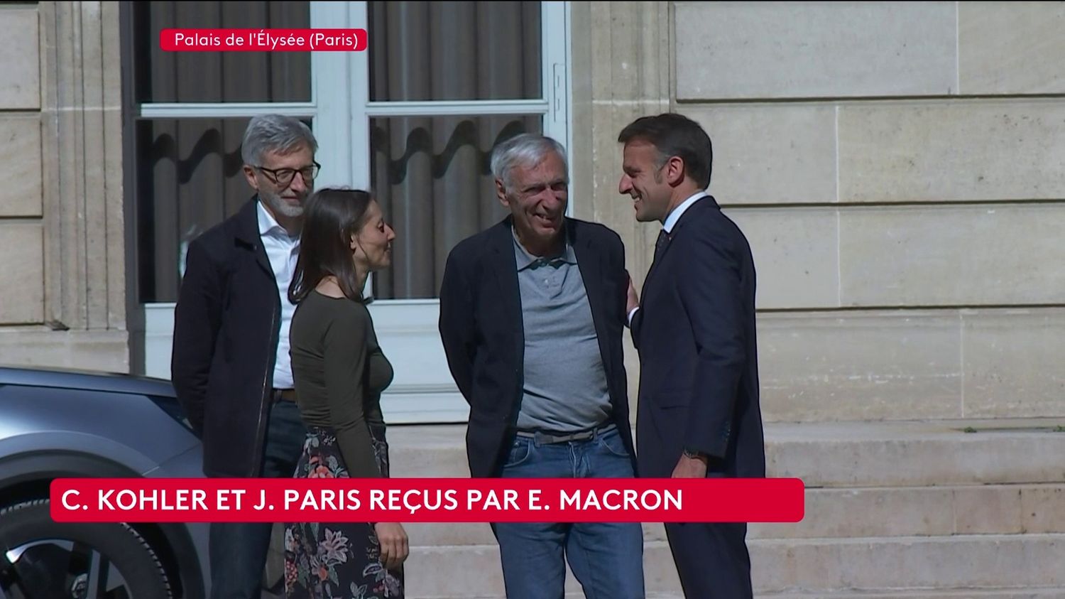 Les premières images des ex-otages en Iran Cécile Kohler et Jacques Paris, accueillis par Emmanuel Macron à l'Elysée après leur libération