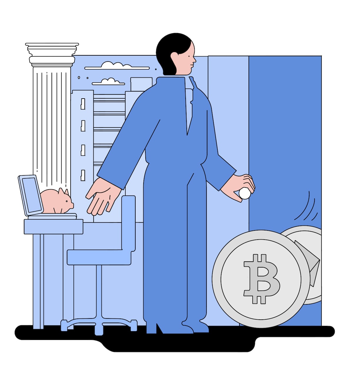 Criptomonedas: la antigua ciudad sin ley se domestica con la entrada de gigantes como BlackRock, Fidelity, el BBVA o el Santander 