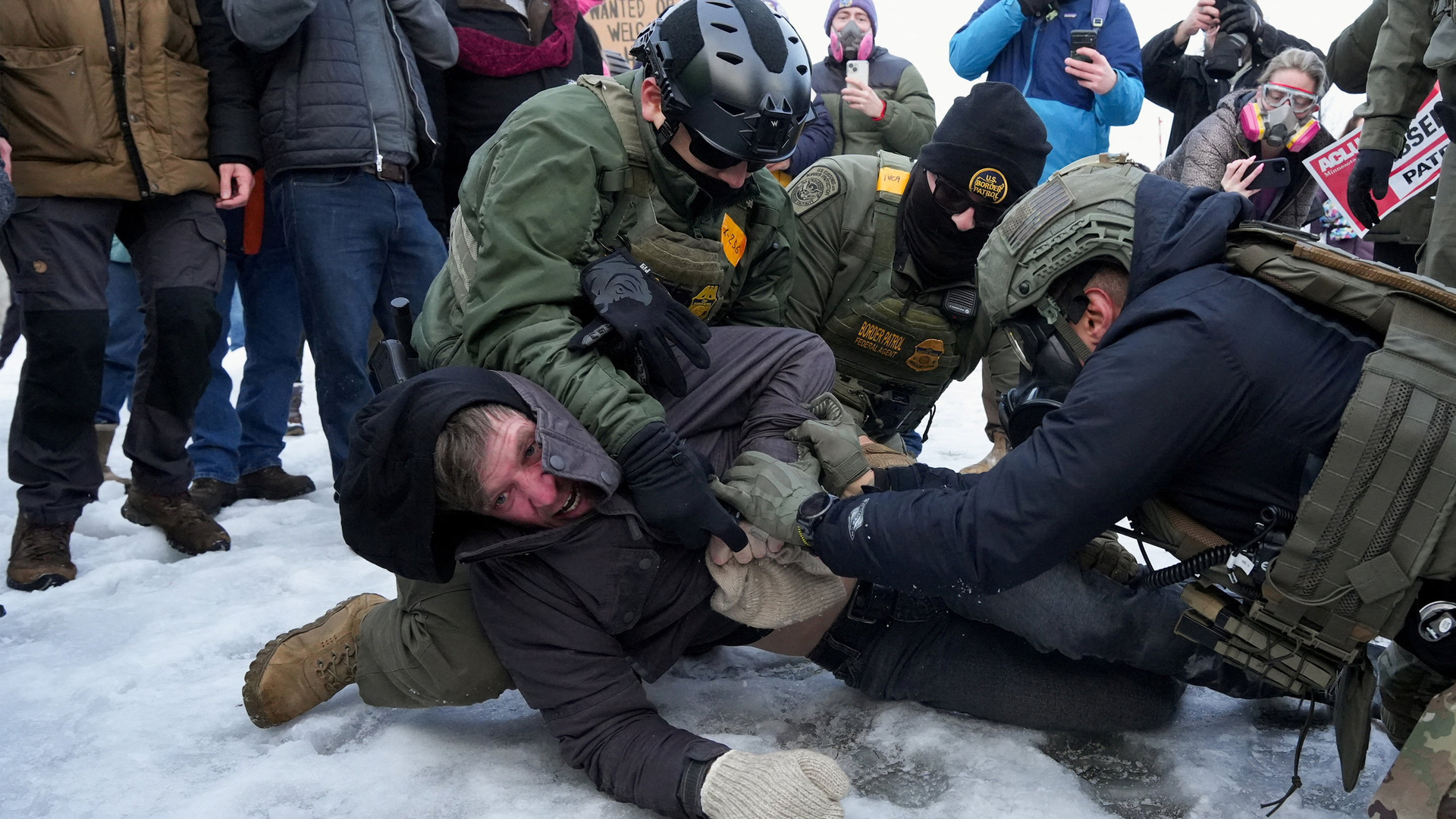 Protesters scream ‘ICE out’ one day after fatal shooting in Minneapolis
