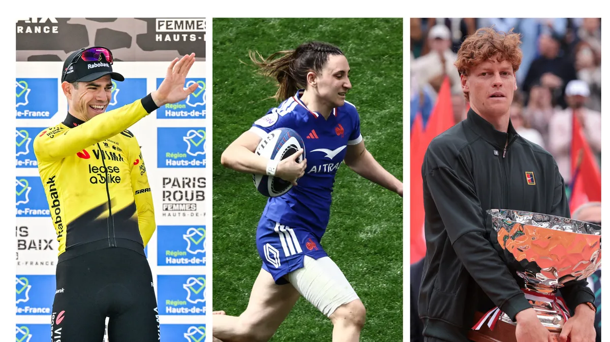Van Aert mate Pogacar sur Paris-Roubaix, les Bleues bien lancées dans le Tournoi des Six nations, Sinner redevient numéro un mondial... Le récap sport du week-end
