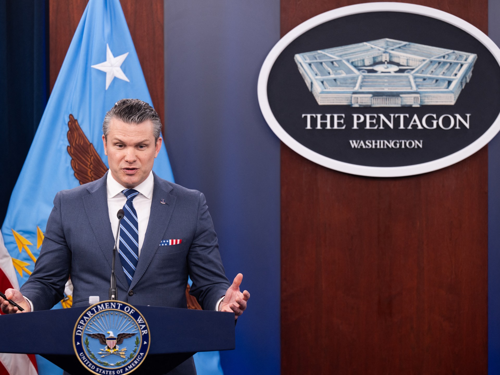 Hegseth says US to keep Iran port blockade in Hormuz, ready for new attacks