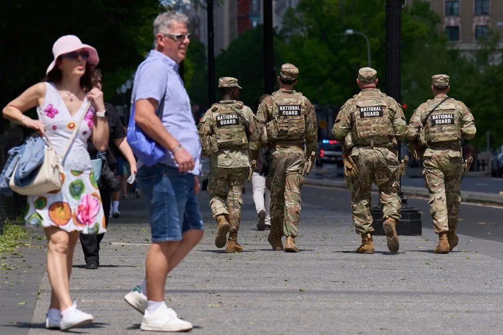 With no end in sight to their deployment, National Guard troops roam Washington