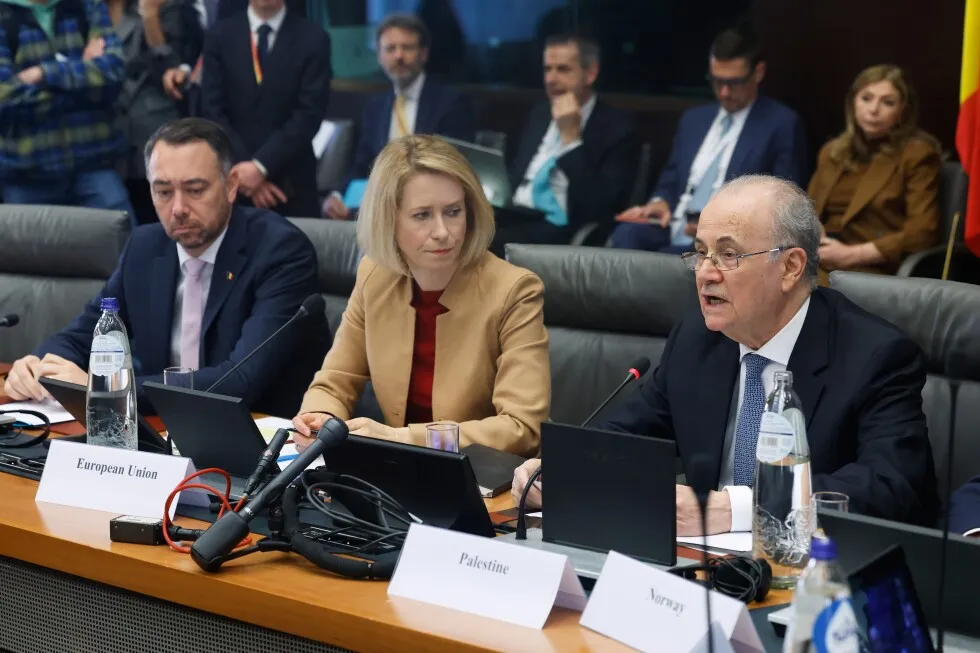EU hosts Palestinian leader in conference about security and peace in Gaza and the West Bank