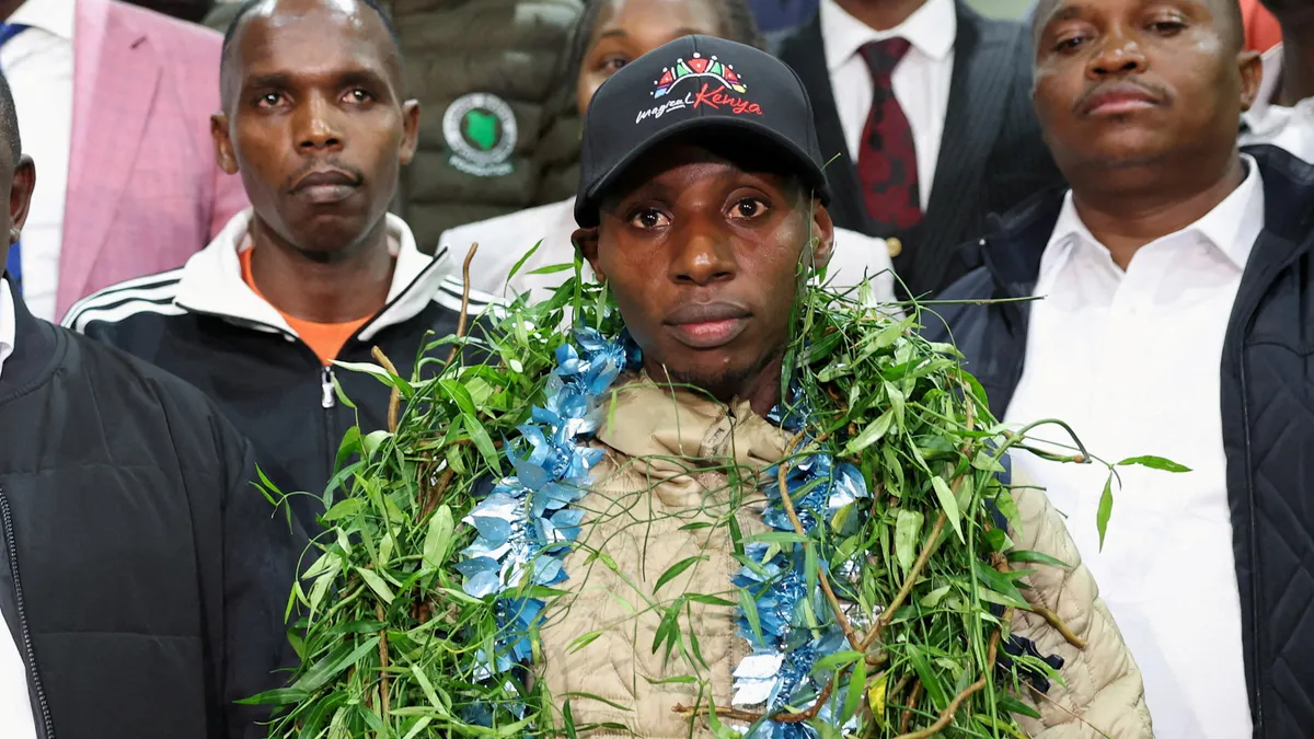 Kenya gives hero’s welcome to marathon record-breaker Sabastian Sawe