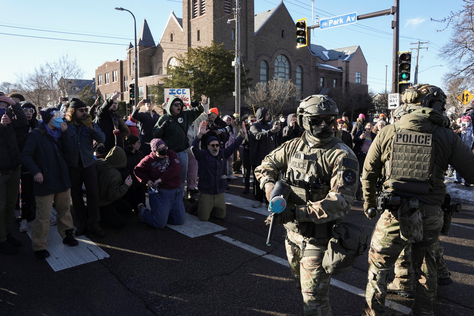 Minnesota protesters square off with ICE after deadly shooting
