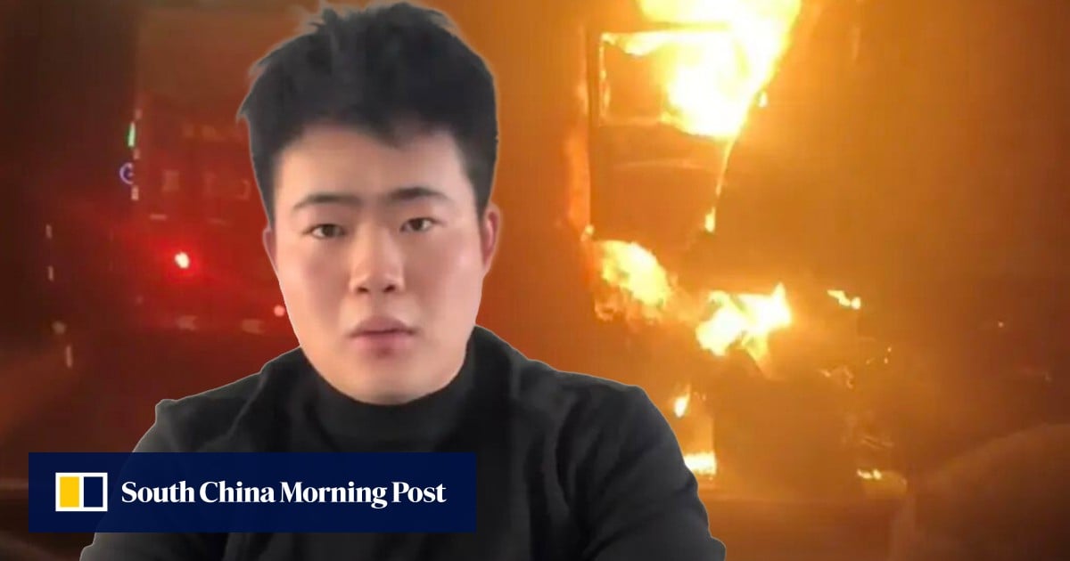 China son calls mum to say he ‘might not return’ while saving driver from burning truck