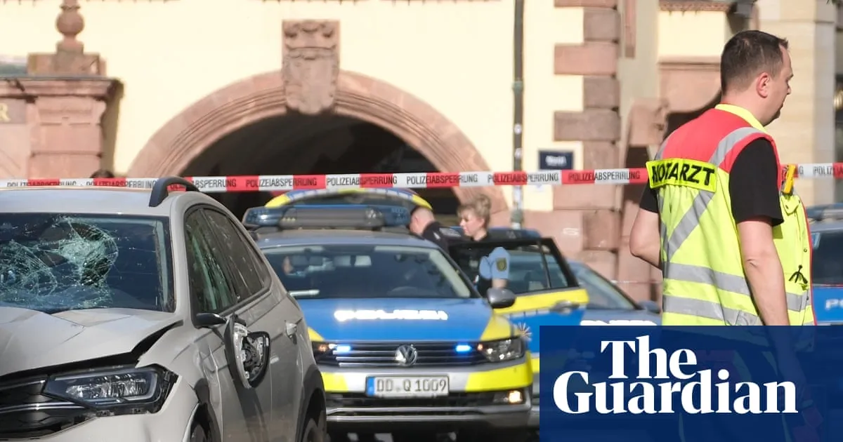 Two killed and several hurt after car ploughs into crowds in German city of Leipzig