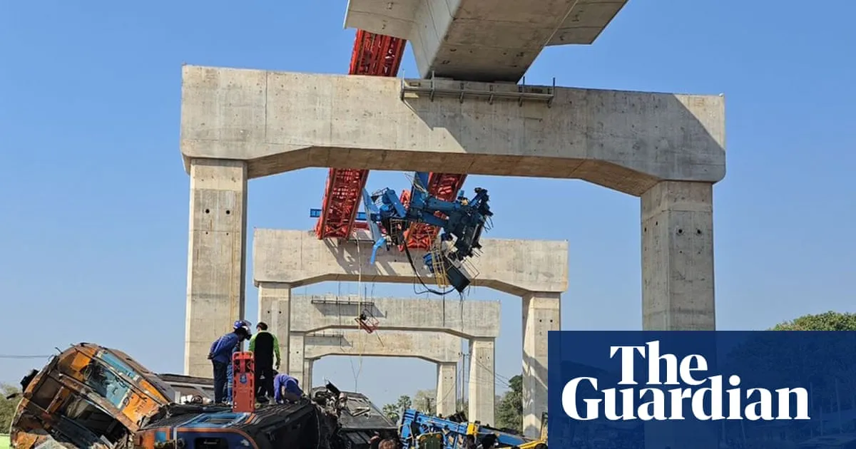 At least 22 killed as crane collapses on train in Thailand