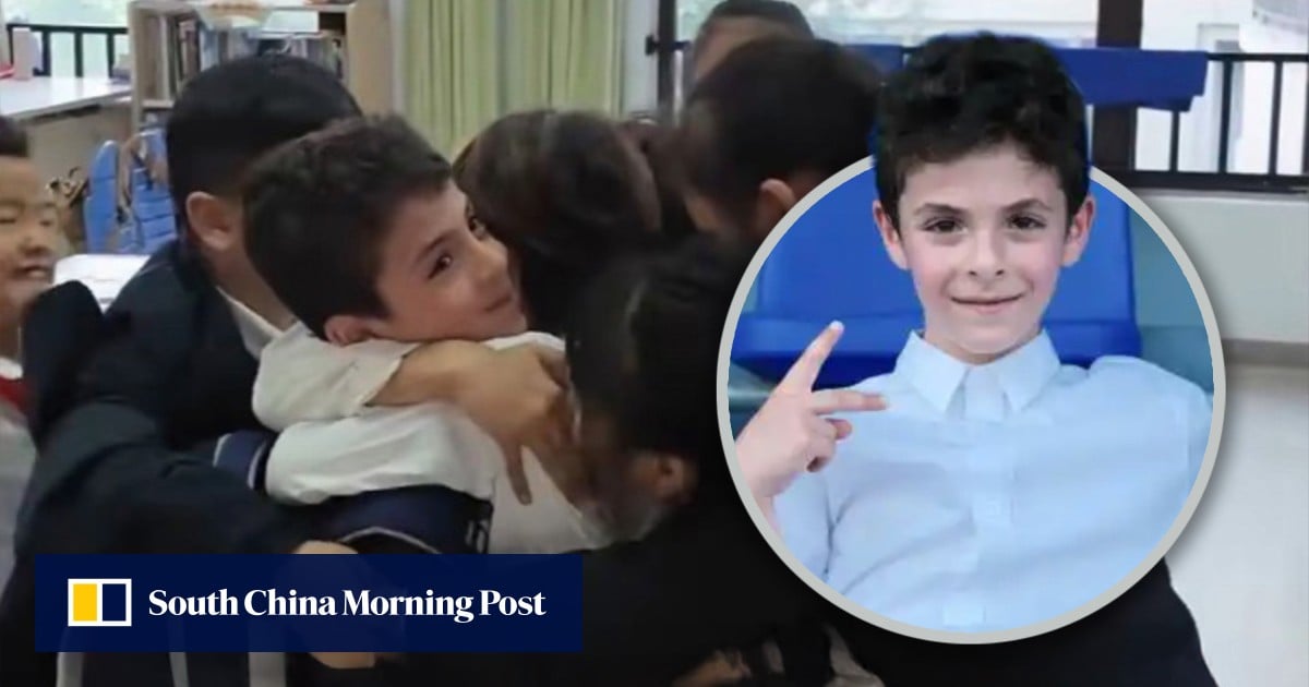 Joyous reunion of Iranian boy with China classmates after family visit to Iran moves many