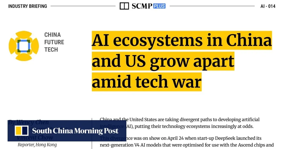 AI ecosystems in China and US grow apart amid tech war