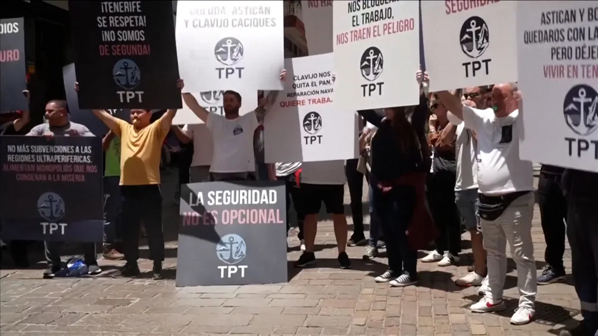Protests in the Canary Islands as virus-stricken ship heads for port