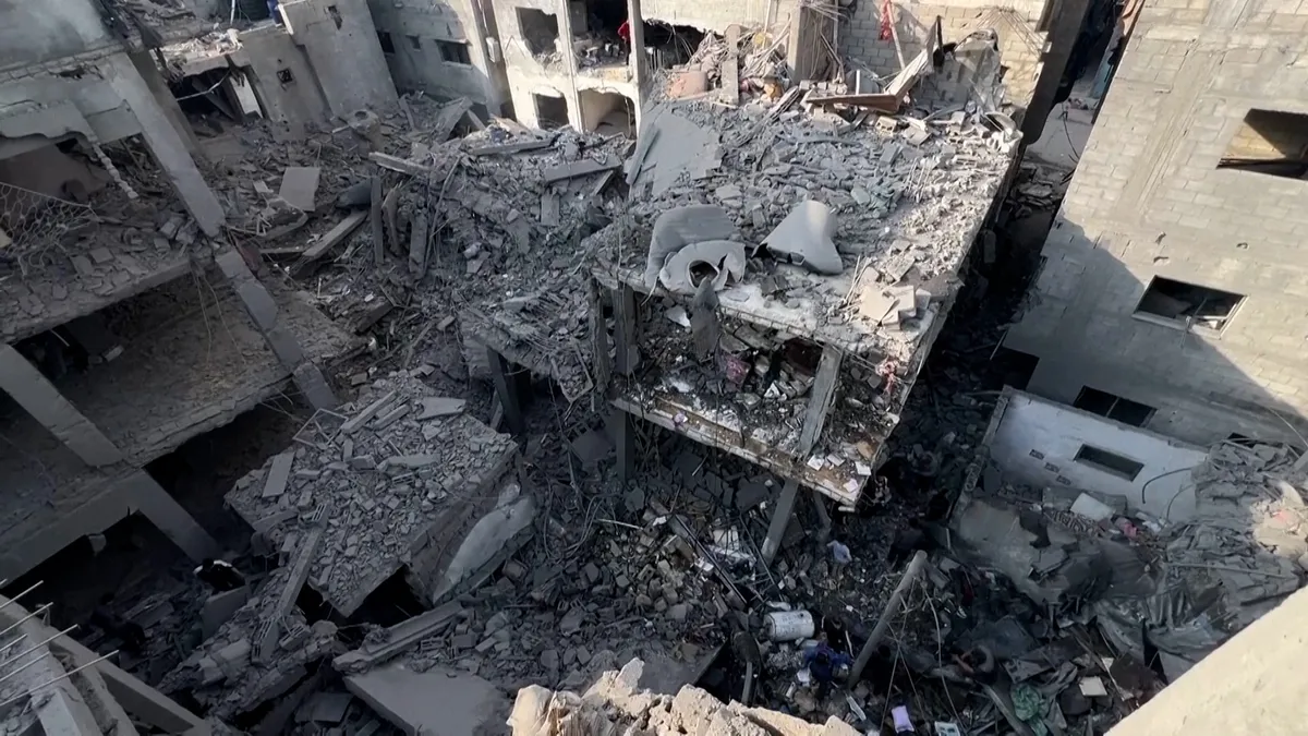 “Nowhere left to go”: Gaza residents return to rubble after Israeli strike