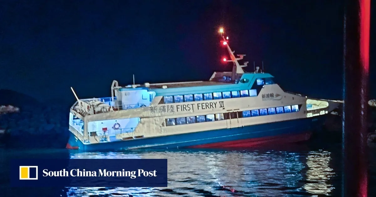 Ferry passengers stranded over an hour after vessel hits typhoon shelter barrier