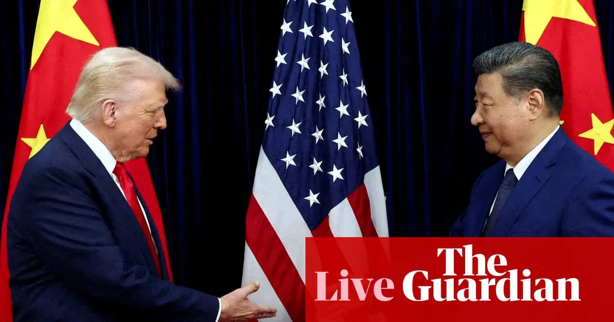 Trump to head to China for high-stakes talks with Xi – US politics live