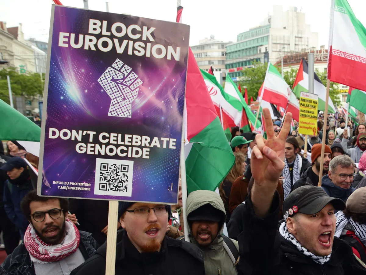 Thousands protest at Eurovision final as five countries boycott over Israel