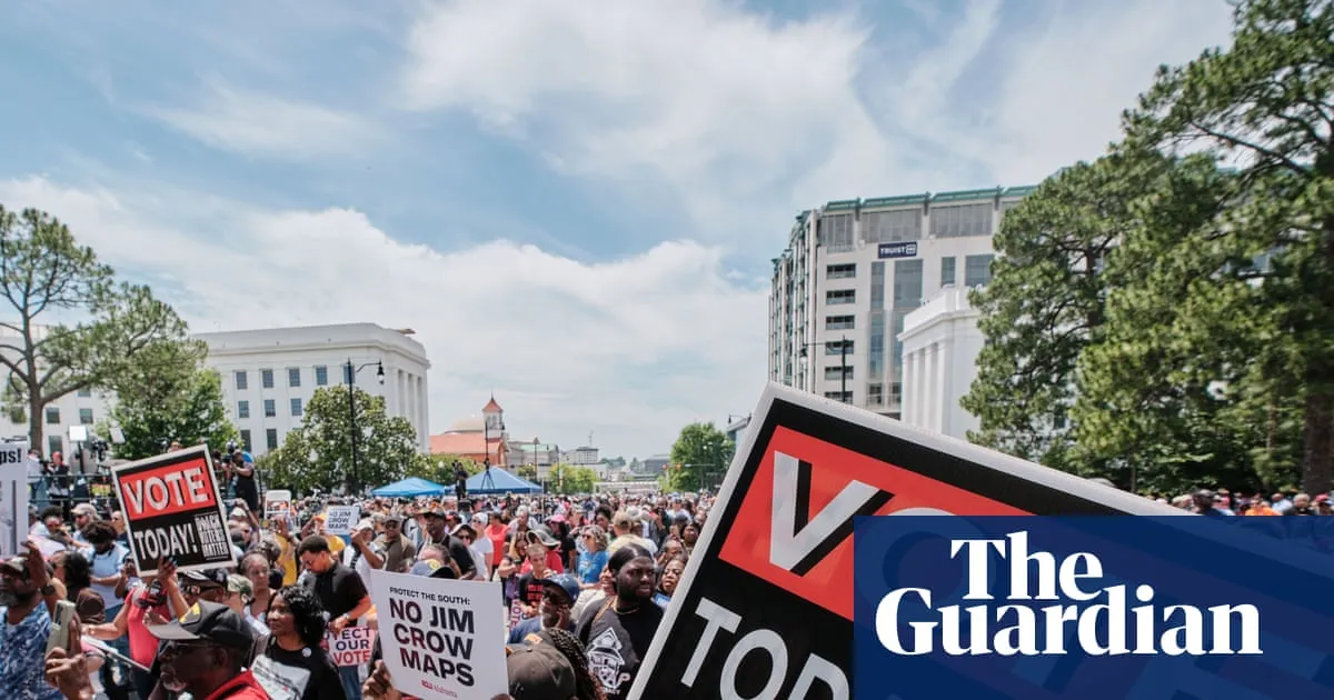 ‘They may draw racist maps, but we are the south’: thousands rally in Alabama for Black voting rights
