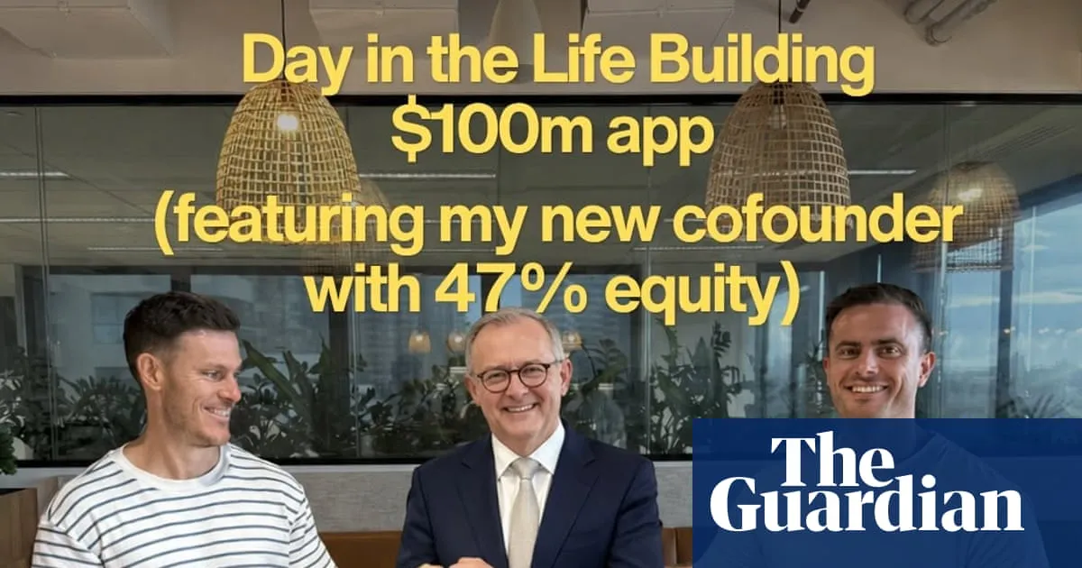 Tech founders use AI-generated images to poke fun at Anthony Albanese in protest against tax changes
