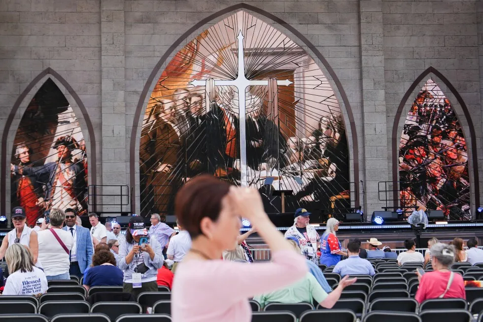 Thousands flock to the National Mall in Washington for an America-themed prayer rally