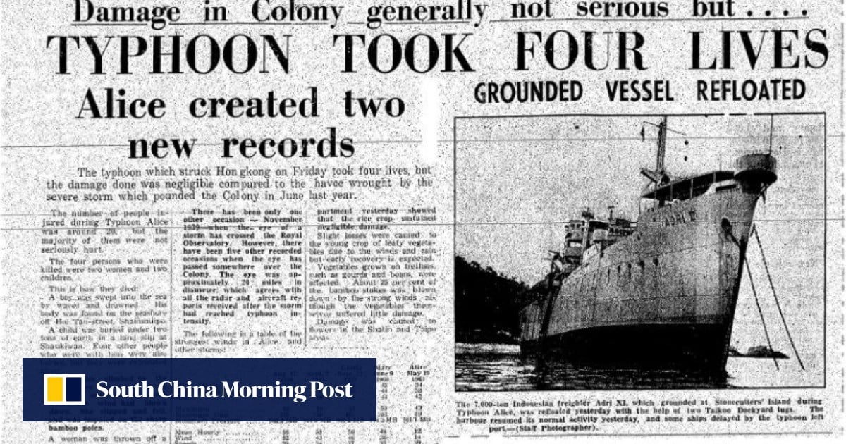 In 1961, Typhoon Alice claims 4 lives in Hong Kong – SCMP archive