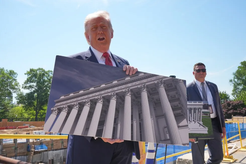 Trump shows reporters ballroom construction site as lawmakers balk at $1B for White House security