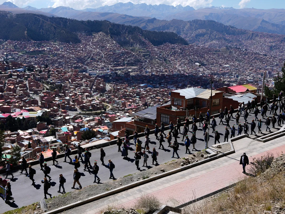 Thousands of protesters demand president’s resignation in Bolivia’s La Paz
