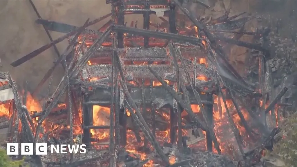 Sacred hall housing 'eternal flame' in Japan destroyed by fire