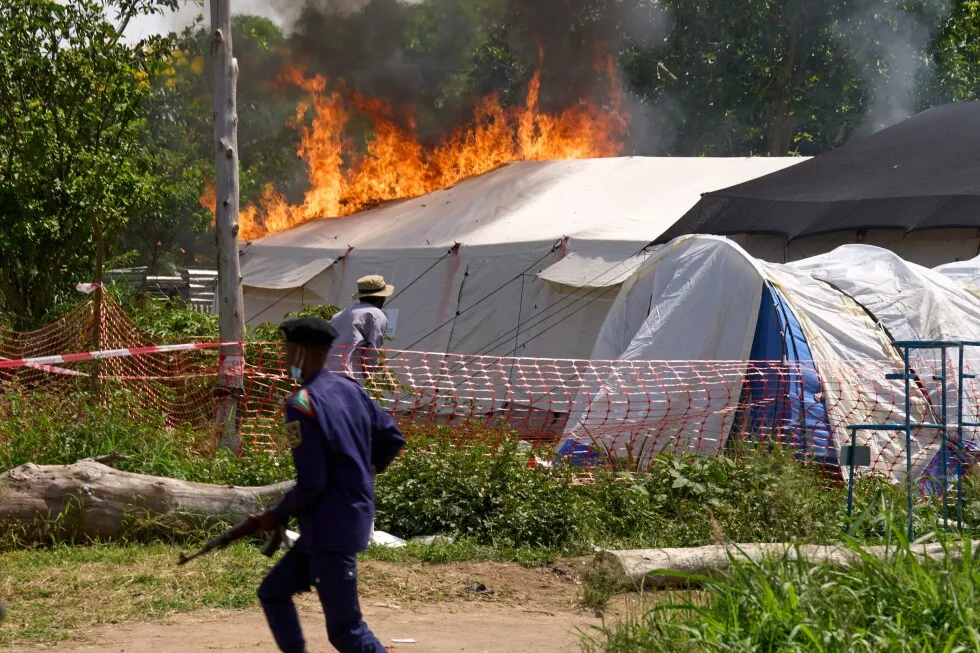 Residents burn an Ebola center in Congo as fear and anger grow over the outbreak