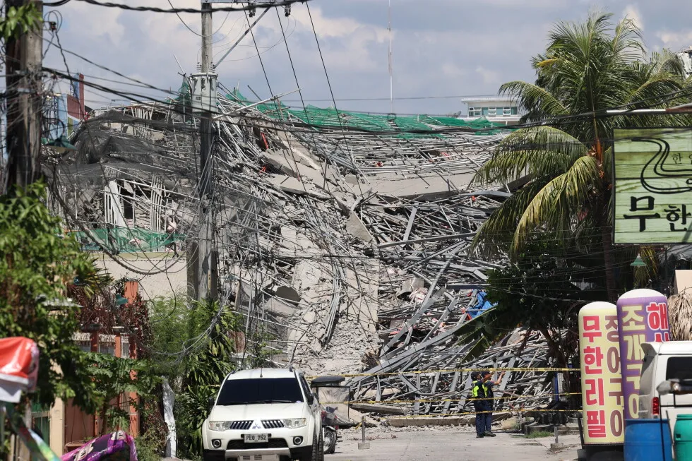 9-story building under construction in the Philippines collapses, leaving 21 people missing