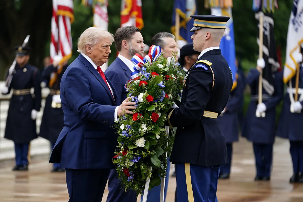 Trump pays tribute to US troops killed in war on Iran on Memorial Day