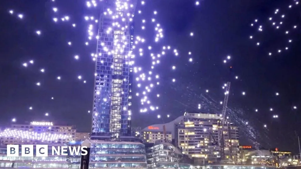 Dozens of drones crash into Sydney harbour after light show glitch