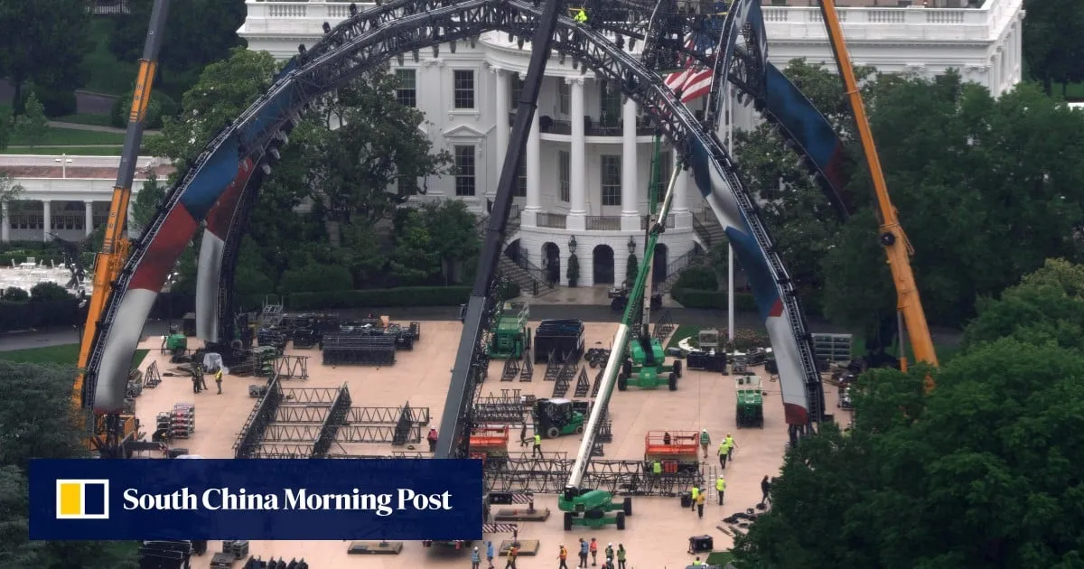 Trump builds massive arena at White House for birthday cage fight