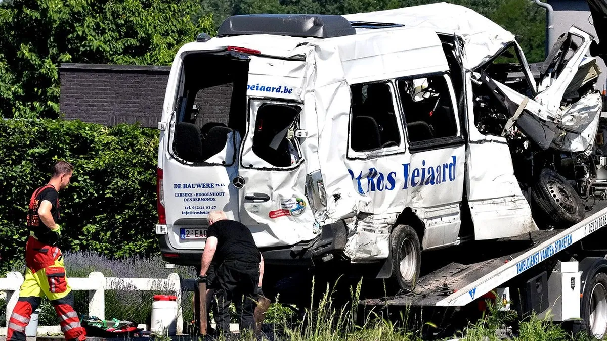 Crash involving speeding train, minibus in Belgium leaves 4 dead including 2 children