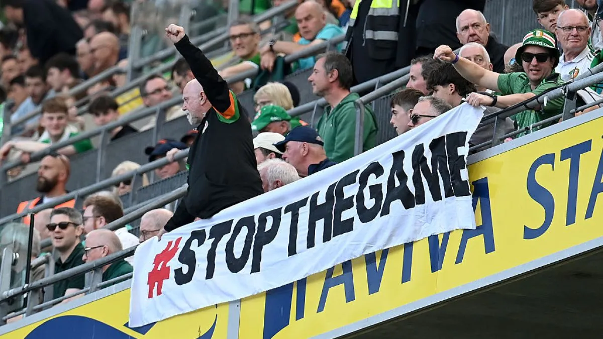 Ireland and Qatar halted twice by protests against upcoming Israel fixtures
