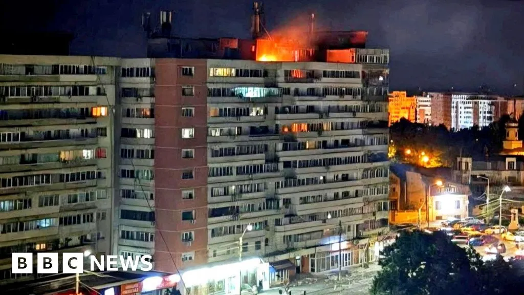 Russian drone crashes into apartment building in Romania
