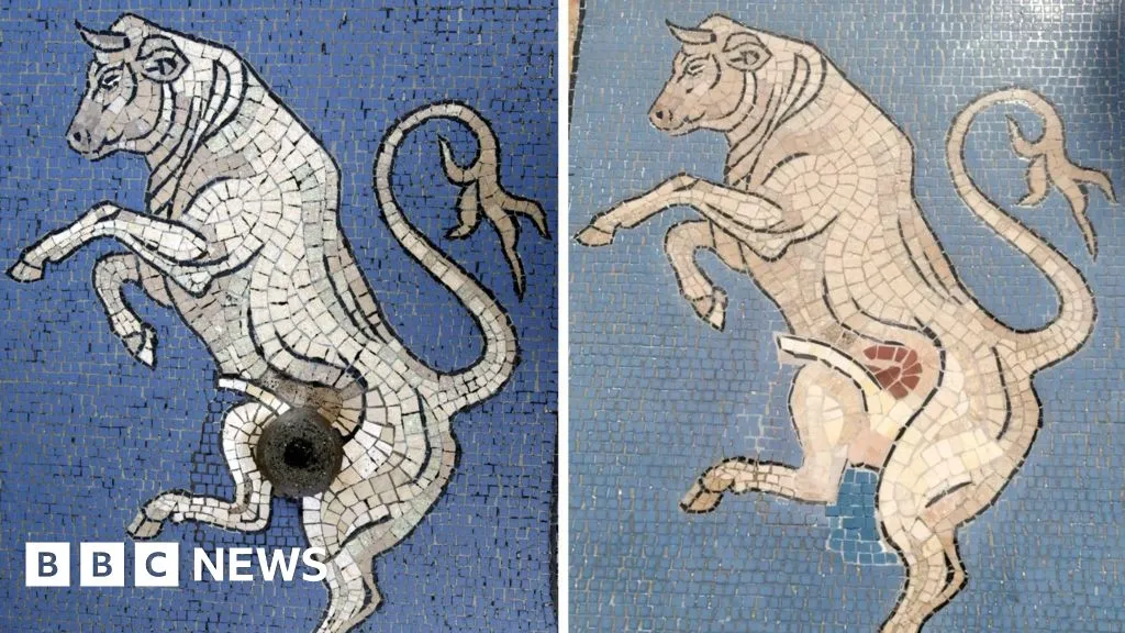 Italians bemused by Milan bull mosaic restoration