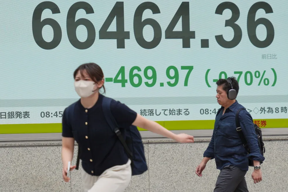 Asian shares mostly slip as latest fighting undermines the US-Iran ceasefire.
