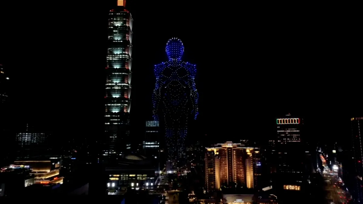 Drones light up Taipei’s night sky for Computex trade show