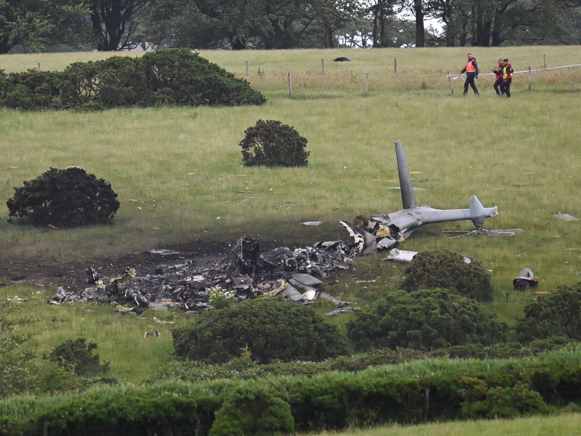Three British navy personnel killed in helicopter crash in England