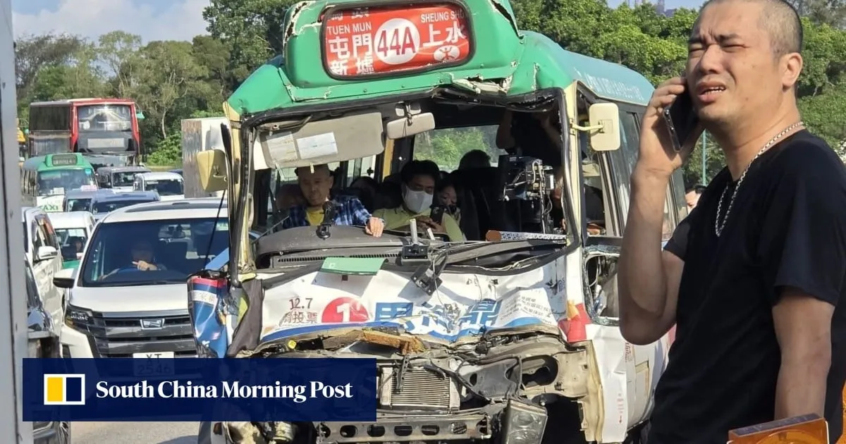 23 injured after minibus, double-decker and truck collide on Hong Kong highway