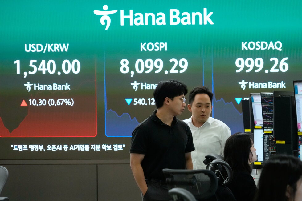 Asian shares drop, with South Korea’s Kospi down more than 5%