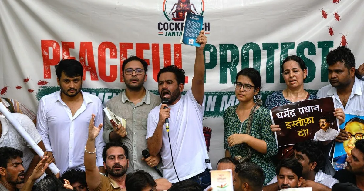 Cockroach Janta Party rallies at New Delhi for youth protests