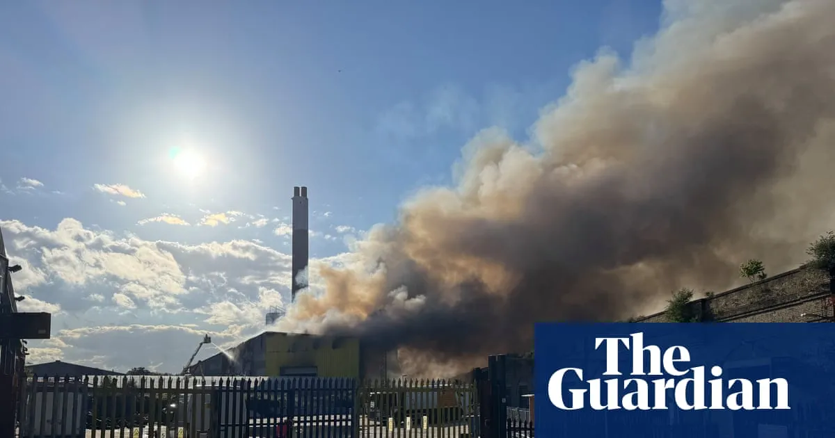 Scores of firefighters tackle major blaze at south London recycling centre